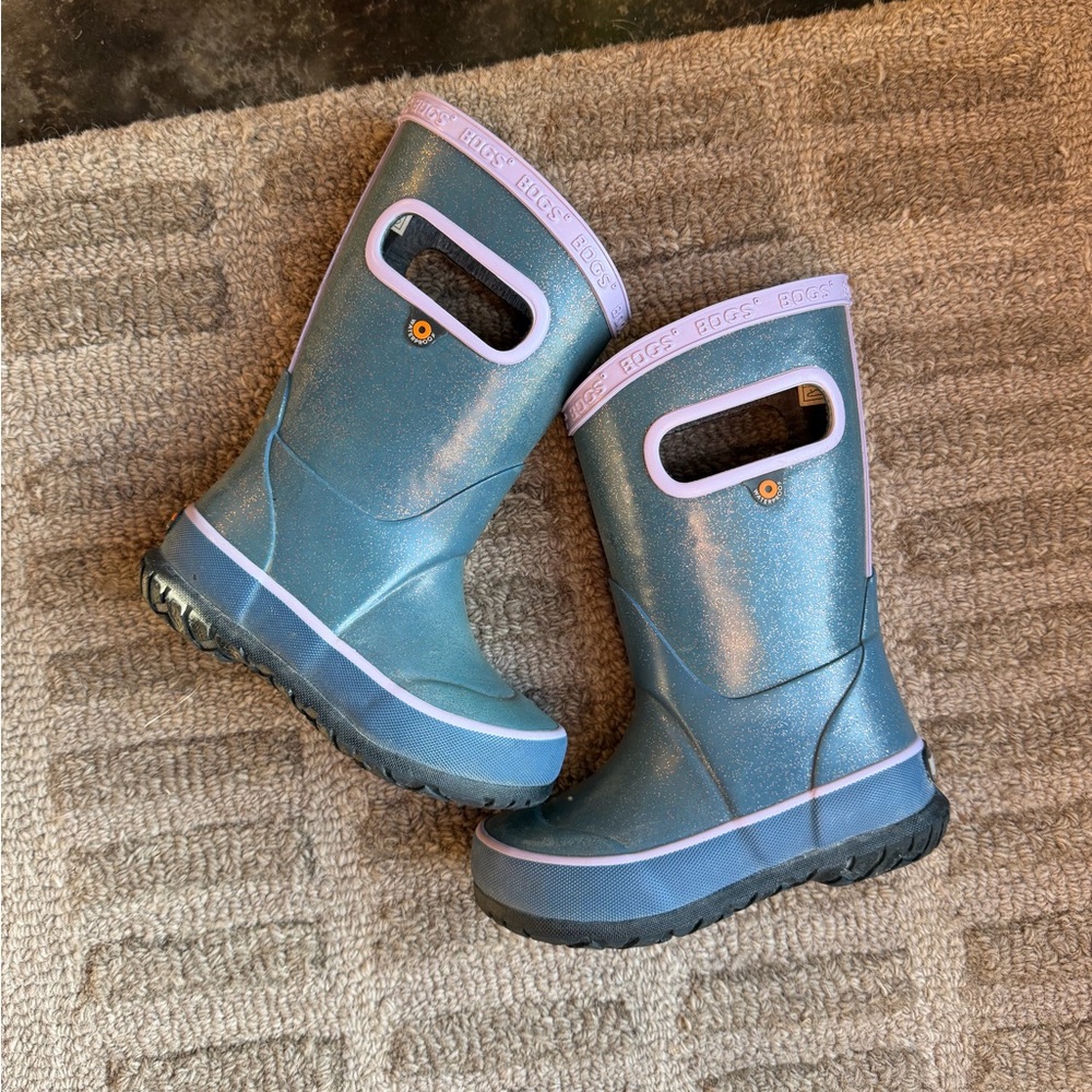 BOGS Toddler Rain Boot Pull On 7 Purple Glitter